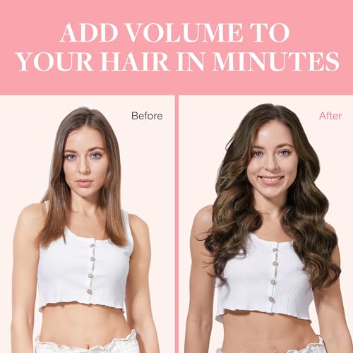 Image of GOO GOO Clip in Hair Extensions Real Human Hair, Remy Human Hair Extensions Clip ins for Women, Natural Human Hair, 18inch 150g 9Pcs, 1D /2C /4E Chocolate Dip Color Melt