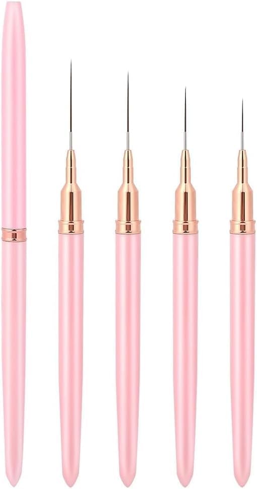 Rubyface 5Pcs Nail Art Liner Brushes,Liner Brush For Nails Gel,Fine Line Nail Art Brush,Nail Art Striping Brushes,Painting Art Design Pen For Long Lines, Thin Details, Fine Drawing (Multicolored, 4/8/12/20/25mm)-image-4