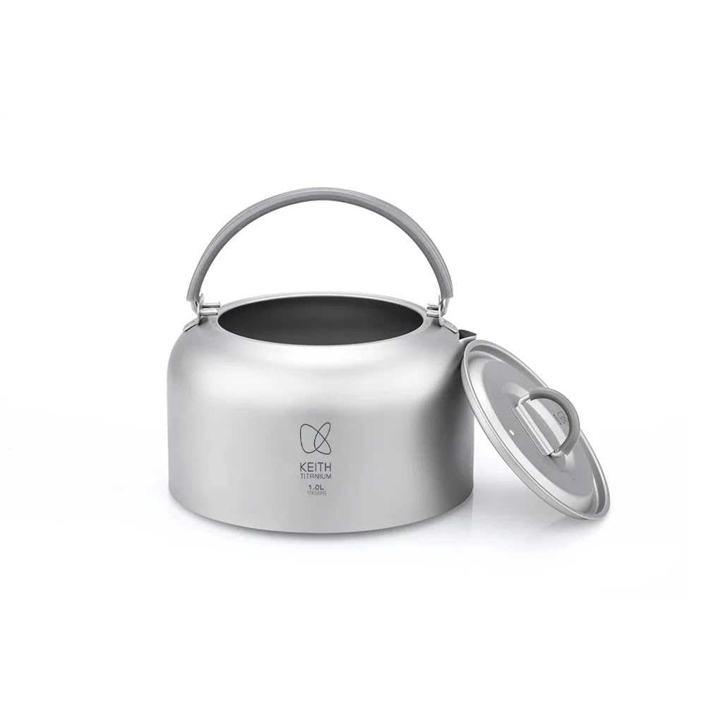 Keith Ti3901 Wasserkocher aus Titan, zum Wandern, Picknick, zum Aufhängen, 1 l, 130 g