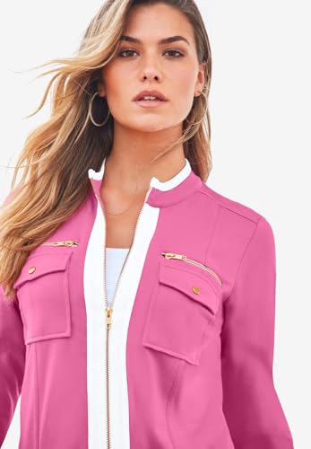 Roaman's Women's Plus Size Side Stripe French Terry Pull On Pant Set2