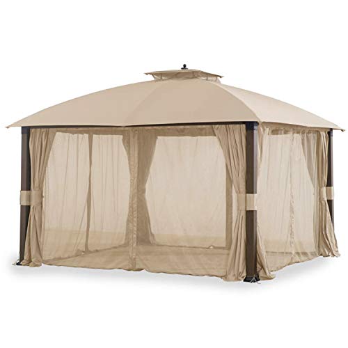 Garden Winds Replacement Canopy Top Cover and Netting Set for Broyhill Eagle Brooke Ashford Asheville Gazebo - RipLock 350