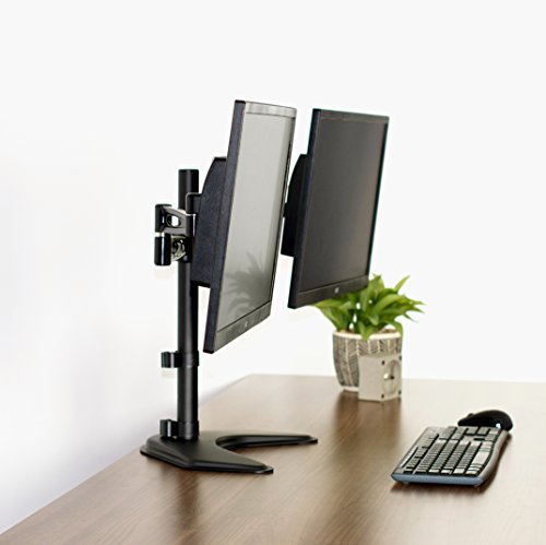Vivo Dual Lcd Monitor Free Standing Desk Mount, Heavy Duty Fully Adjustable Stand Fits 2 Screens Up To 27 Inches (Stand-V002Z) #TOP6