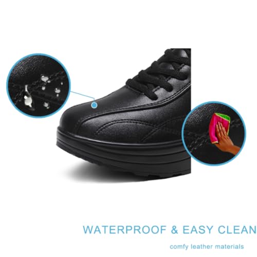 Image of RUIDENG Platform Sneakers for Women Air Cushion | Walking Shoes Women Comfortable All Day | Thick Rocker Bottom