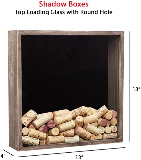 Personalized Wine Cork Holder, Wine Cork Shadow Box, Wine Shadow Box, Wine Cork Display, Wine Gift, Gift for Couple, Wall White 13inch x 13inch x 4inch