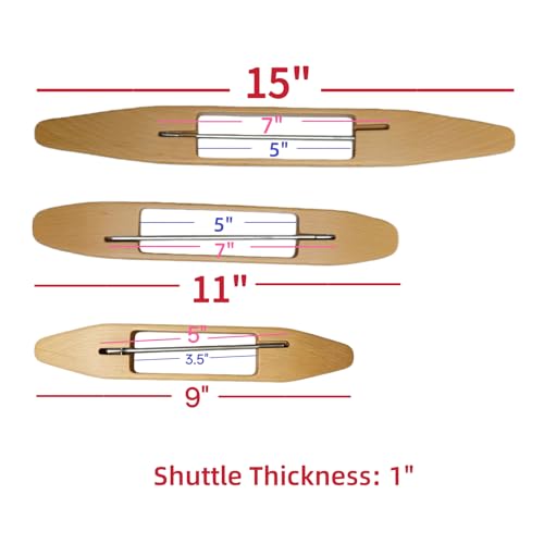 image for MTOOLCTOE 9 Inch Maple Weaving Shuttle, Solid Wood Boat Shaped Wooden 