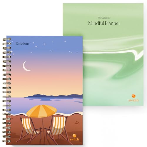 Switch Research Self-Care Collection - Emotions Journal & 31-Day Undated Mindful Planner Non-Judgement | Psychologist-Backed Tools for Tolerance, Stress Management, Goal Setting & Daily Affirmations