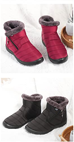JMSUN botas Femininas de neve inverno impermeável grossas e quentes, pelúcia quente calçados casuais