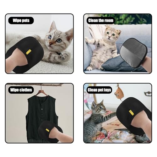 Image of Gosknor 2 Pcs Double Sided Pet Grooming Gloves, Pet Static Grooming Gloves for Dogs Bathing Pet Hair Remover Gloves Versatile Pet Grooming Gloves for Dog & Cat Washing Deshedding Cleaning
