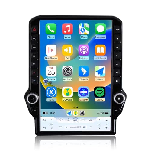 4G LTE Radio for Dodge RAM 1500/2500/3500 2013-2018 Upgrade 8-Core Qualcomm CPU QLED Touch Screen Stereo CarPlay & Android Auto (Auto AC Only!)