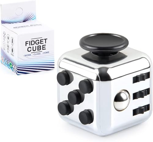 Montchi Stress Relief Cube Relieve Anxiety and Pressure Relax Your Body and Mind (Silver)