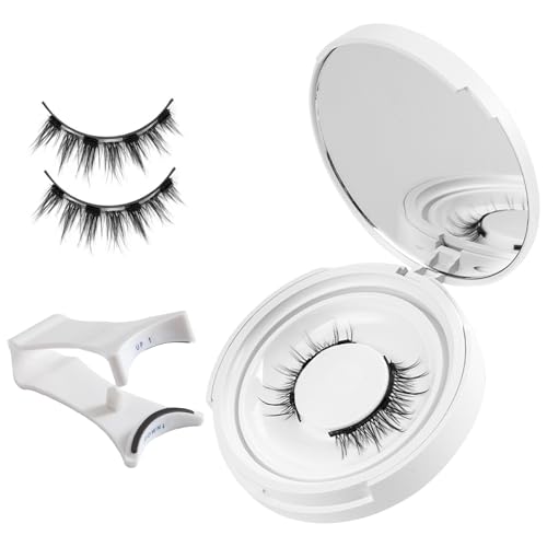 Menibeuty Pestañas Postizas Magneticas Naturales, 1 Pare Pestañas Magneticas Riutilizzabili con Applicatore y Espejo Pequeño, Magnetic Lashes de Larga Duración, Fácil de Colocaro