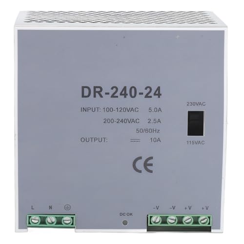 Transformateur 240W AC DC alimentation rail DIN avec protection sur