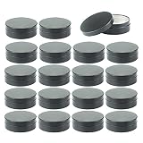 ZEOABSY 50 Stück 100ml Schwarz Leere Aluminiumdose Aluminium Runde Dosen Aludose mit Stülpdeckel Blechdosen Cremedosen für DIY Salben Kerze Kosmetik Rasierseife