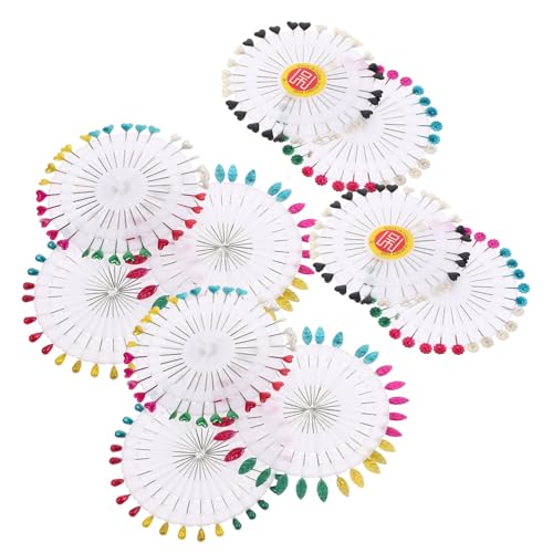 Beatifufu 10 Pack Colorful Bead Needle Heads Large Sewing Pins for Fabric Quilting DIY Projects Positioning Craft Supplies