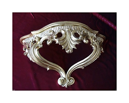 Lnxp – Consola de pared, con adornos de estilo barroco antiguo, color dorado