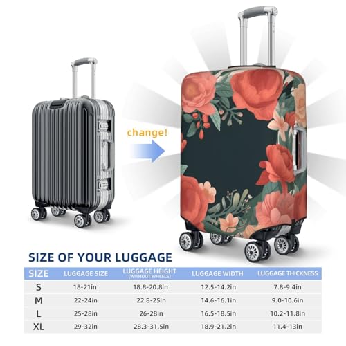 Travel Luggage Cover Mother's day bouquet Suitcase Protector Elastic Washable Stretch Suitcase Protector Anti-Scratch Travel Suitcase Cover Fit 18-32 Inch Luggage2