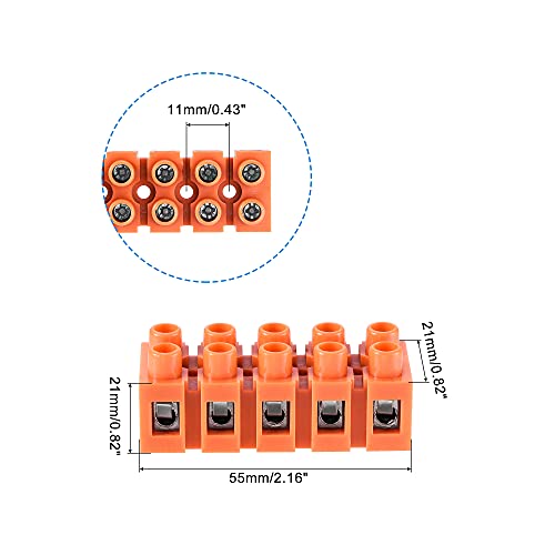 Bornier électrique 5 positions MECCANIXITY 600V pour la distribution des câbles