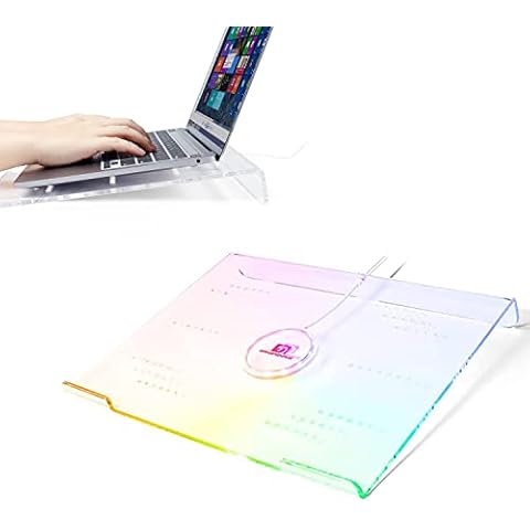 MAMBASNAKE Acrylic Laptop Riser with RGB Backlight Cover