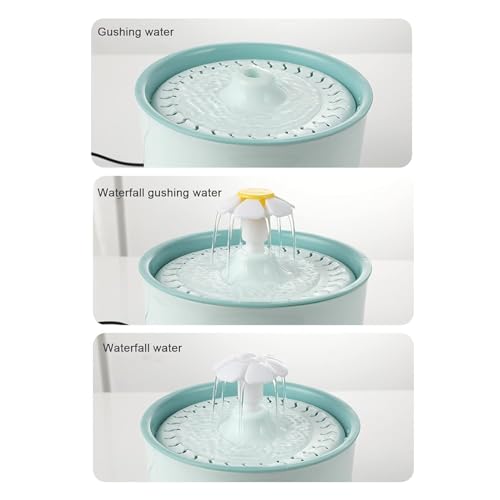 Image of iPettie Neverland Cat Water Fountain with LED Light, 67oz /2.0L, Ultra Quiet Drinking Waterer, Automatic Filtered Water Dispenser, Water Purifier for Pets, (Green)