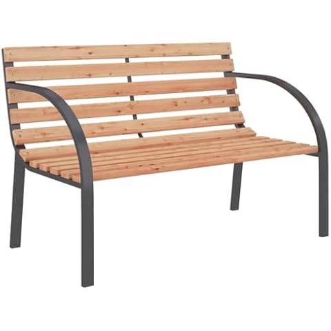 vidaXL Solid Wood and Iron Garden Bench Cover