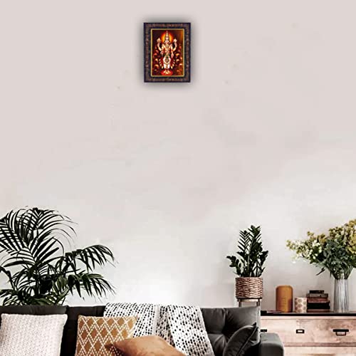 Image of Hawai Lord Dhanvantari Photo Frame, Size- 21x17x2 cm | Designer Wall Hanging Engineered Wood Religious Frame | SFDI287BLKFRM