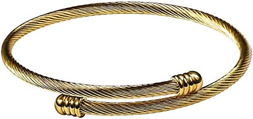 Amazon ブレスレット メンズ つけっぱなし チタン ワイヤーブレスレット シンプル バングル おしゃれ シルバー ゴールド ブラック ゴールド ブレスレット 通販