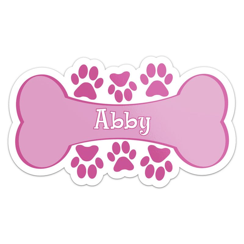 Abby Dog Bowl Name Sticker - Vinyl Waterproof Decal for Car, Laptop, Wall, Window, Water Bottle, Bumper Sticker Size - 6'' Longer Side