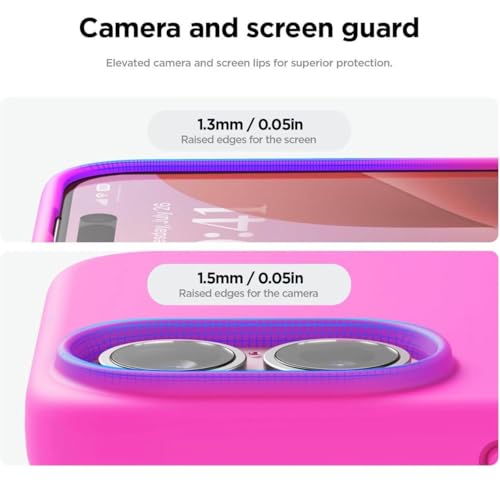 Image of Premium Liquid Silicone Case for iPhone 16 Plus - Slim Full Body Protective Back Cover with Soft Microfiber Lining, Anti-Slip Grip Scratch Resistant Phone Case (Hot Pink)