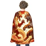 WSOIHFEC Dragon Versus Tiger Medieval Renaissance Cape Cosplay Costume Prop