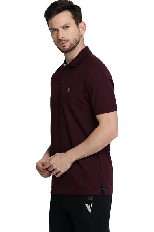 Image of Van Heusen Men Athleisure Regular Fit Colour Fresh Moisture Wicking Solid Polo T-Shirt - Available in Pack of 1 & 2