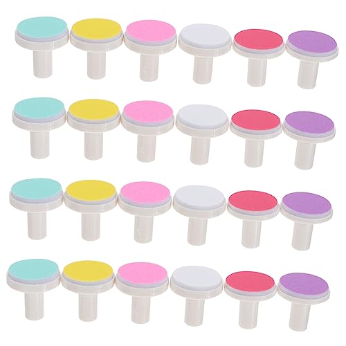 PACKOVE 24Pcs Nail Grinding Heads Replacement Pads Electric Nail File for Safe Nail Care Gentle Skin for Newborn Use