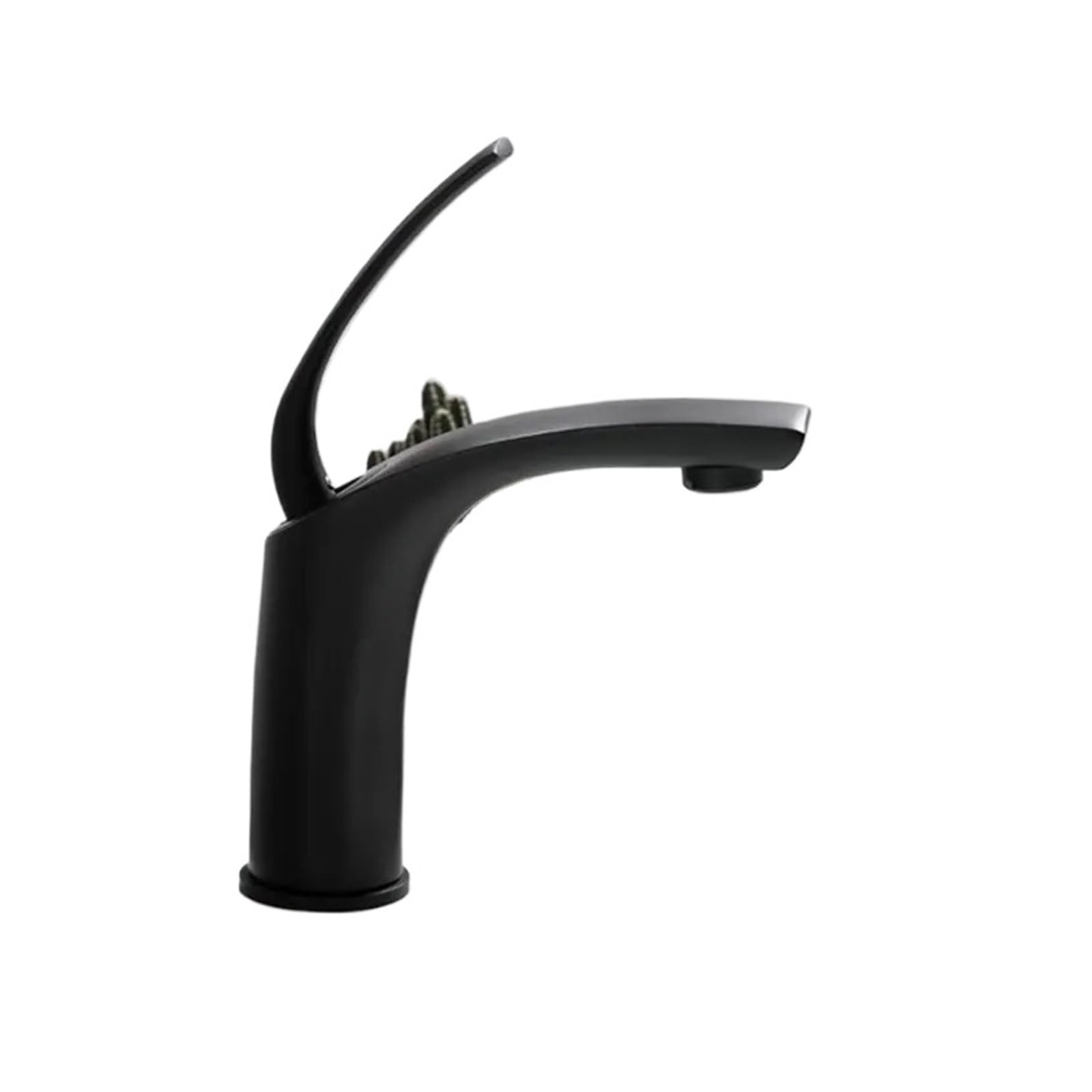CVFRDD Copper Waterfall Basin Faucet, Hot Cold Mixer Basin Sink Tap, Black White Bathroom Mixer Crane Home Hardware(B Short Black)
