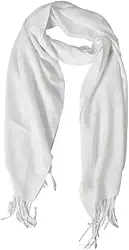 Echarpe Feminina Lisa com Franja em Viscose 180x70cm Acessório Versátil e Sofisticado para Outono Inverno e Meia Estação