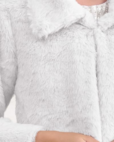 Image of BOLEROSE Girls Collared Faux Fur Bolero Jacket
