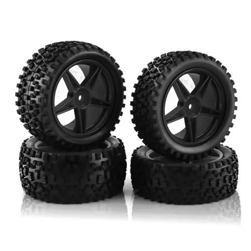 RC修理部品 For Wltoys For Tamiya For TT02B For HSP 144001 144010 124007 124017 124019 1/10 1/12 1/14 タイヤホイールタイヤ RCカー オフロード バギー用(Blac