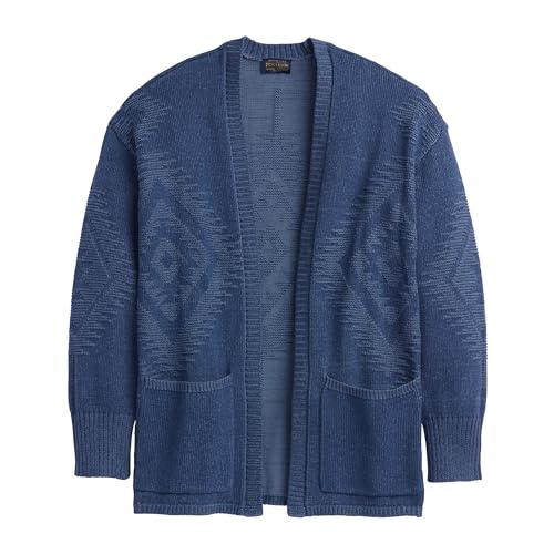 Pendleton Textured Sierra Springs Cardigan 100% Cotton Navy