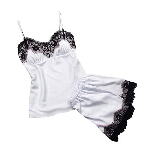 Robe Sexy Coquine Ouverte Vêtements de Nuit pour Femmes sans Manches Sangle vêtements de Nuit Dentelle Garniture Satin Cami Top Ensembles de Pyjama De Coquin Cover