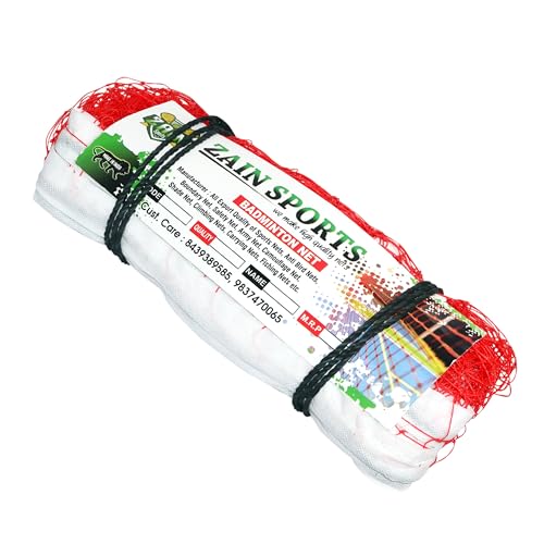 Image of Zain Sports Badminton Net for Backyard,Portable Red Badminton Nets Heavy Duty for Kids Adults, 20 FT x 2.5 FT Professional Badminton Replacement Net with Nylon Wire for Indoor Outdoor