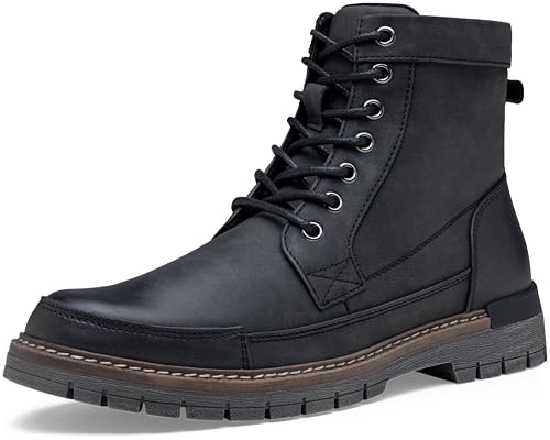 VOSTEY Herren Stiefel Winterschuhe Motorrad Casual Leder Schuhe Chukka Boot Leicht Rutschfest (EU8117 Schwarz 45) VOSTEY Herren Stiefel Winterschuhe Motorrad Casual Leder Schuhe Chukka Boot Leicht Rutschfest (EU8117 Schwarz 45)