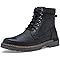VOSTEY Herren Stiefel Winterschuhe Motorrad Casual Leder Schuhe Chukka Boot Leicht Rutschfest (EU8117 Schwarz 42)