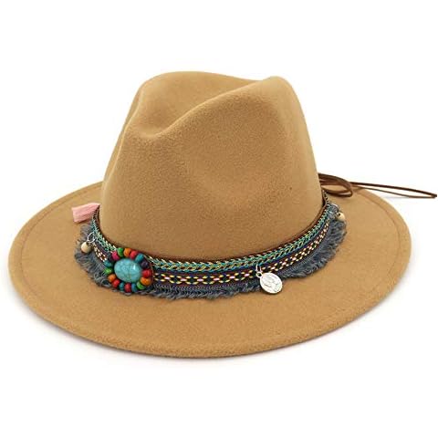 Sombrero vintage de fieltro Fedora de ala ancha Panamá con hebilla Cover