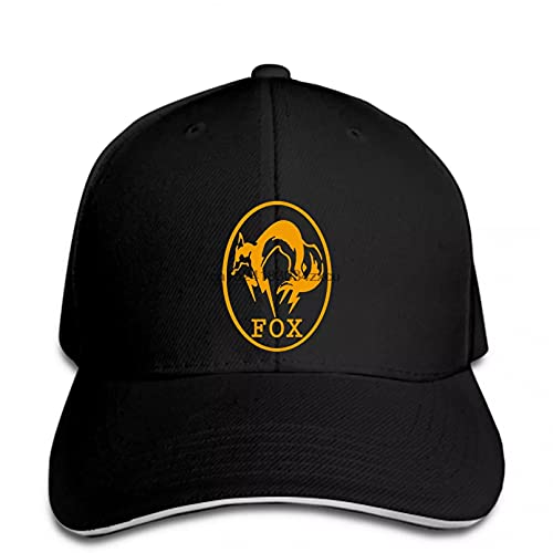 FOMBV Gorra de béisbol Metal Gear Solid Logo Black Men Fitness Snapback Hat Pico Ajustable Regalo de Gorra de Visera Deportes al Aire Libre Cover