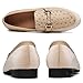 Men's Velvet Loafers, Fashion Formal Wedding Dress Shoes for Men with Sparkle Gold Buckle, Penny Slip-On Smoking Luxury Men Casual Shoes (Beige)