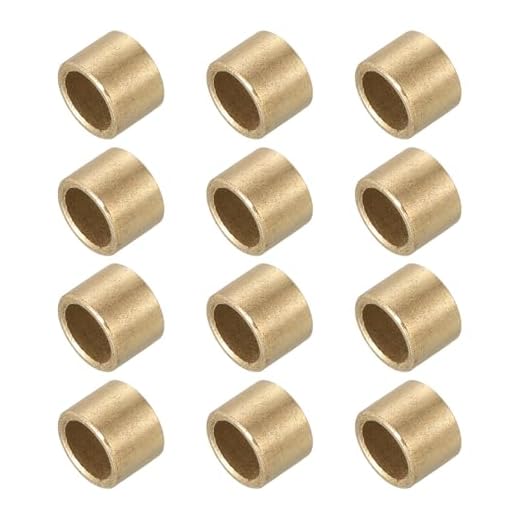 Generic Sleeve Bearings,4mm Bore x 6mm OD x 6mm Length Self-Lubricating Cast Brass Bushing Plain Shaft Bearings for Sliding Movements Parts of Machinery(Gold Tone, Pack of 12)