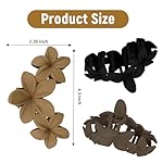 ANBALA 4PCS Hawaiian Plumeria Flower Hair Clips - Large Non-Slip Matte Claw Clips for Women, Strong Hold Beach Hair Accessories - Image 3