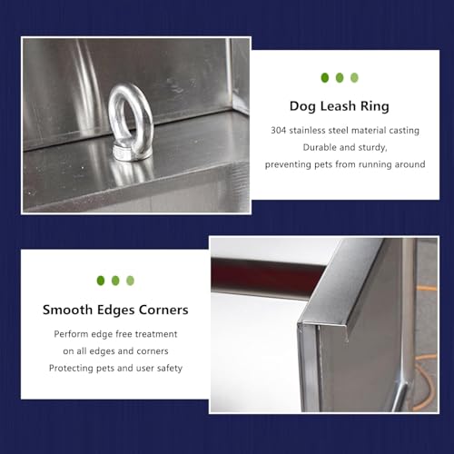 Estação de lavagem de cães, estação de lavagem de gatos de aço inoxidável, estação de banho para cãe