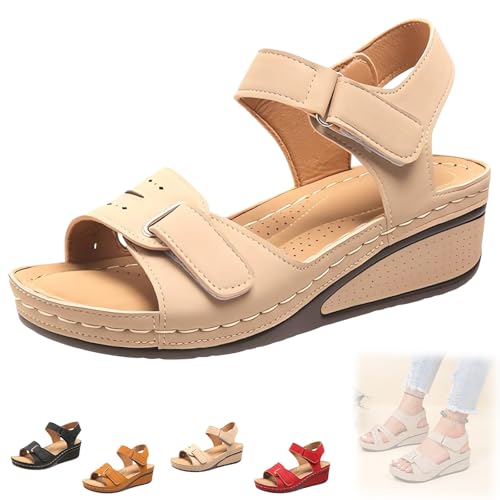 Soft And Stylish Wedge Sandals - 2025 Orthopedic Thick-soled Design, Ankle Strap Design, Comfortable Walking, Perfect Summer Casual Slippers