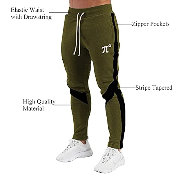 Pantalones de chándal PIDOGYM para hombre, ajustados y con bolsillos con cremallera