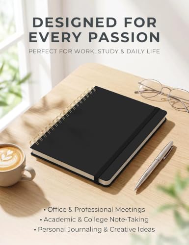 5 Pack Hardcover Spiral Notebooks, 8.3" x 6.3" Lined Journal Set - image 7