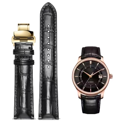 Image of Quick Release Genuine Leather Deployment Watch Band Italian Alligator Grain Embossed Calfskin Leather 14mm to 24mm Luxury Business Casual Universal Replacement Strap Men Women